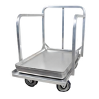 Thumbnail image #1 for John Boos D1927-SP-H Single-Stack Aluminum Bun Pan Truck/Dolly with Push Handle, 5-Inch Casters, Fits 18 x 26 or 18 x 13 Pans
