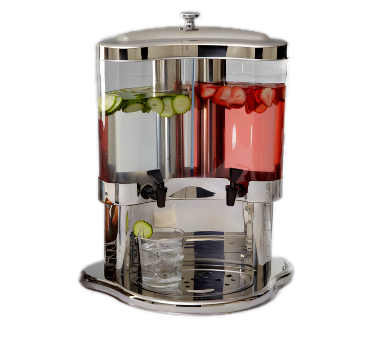 Product image #1 for American Metalcraft Double Juice Dispenser with (2) 5.3 Qt. Dispensers and Ice Container