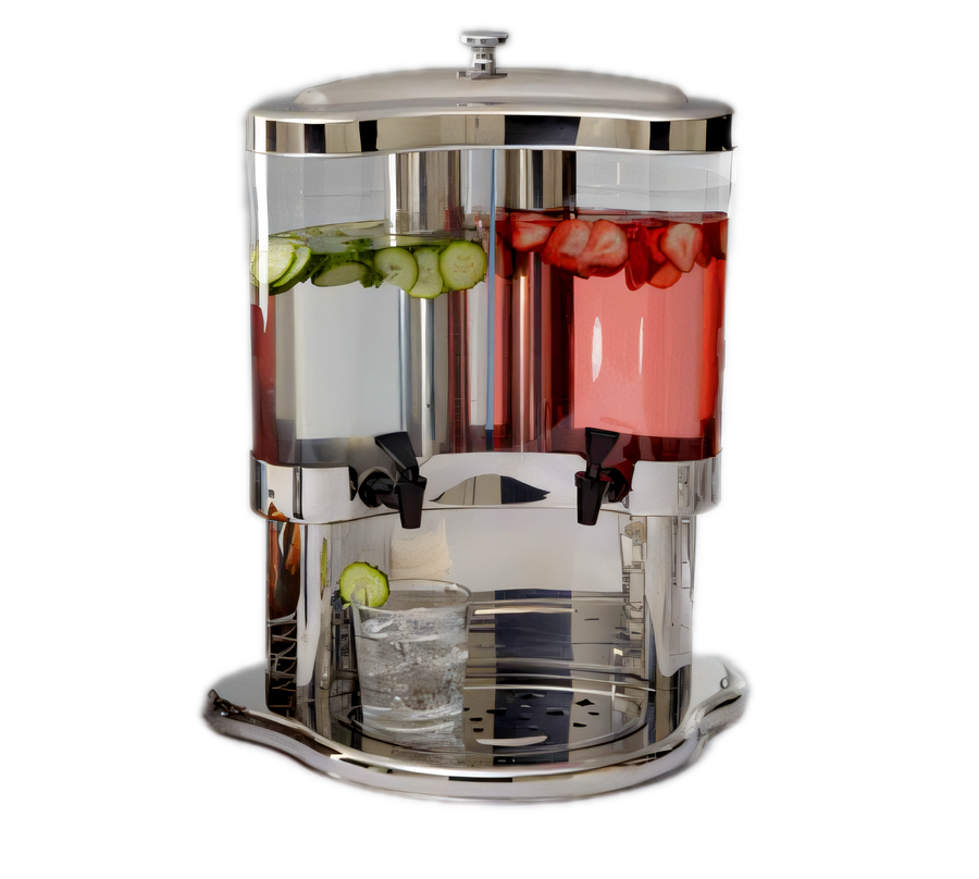 Product image #1 for American Metalcraft Double Juice Dispenser with (2) 5.3 Qt. Dispensers and Ice Container