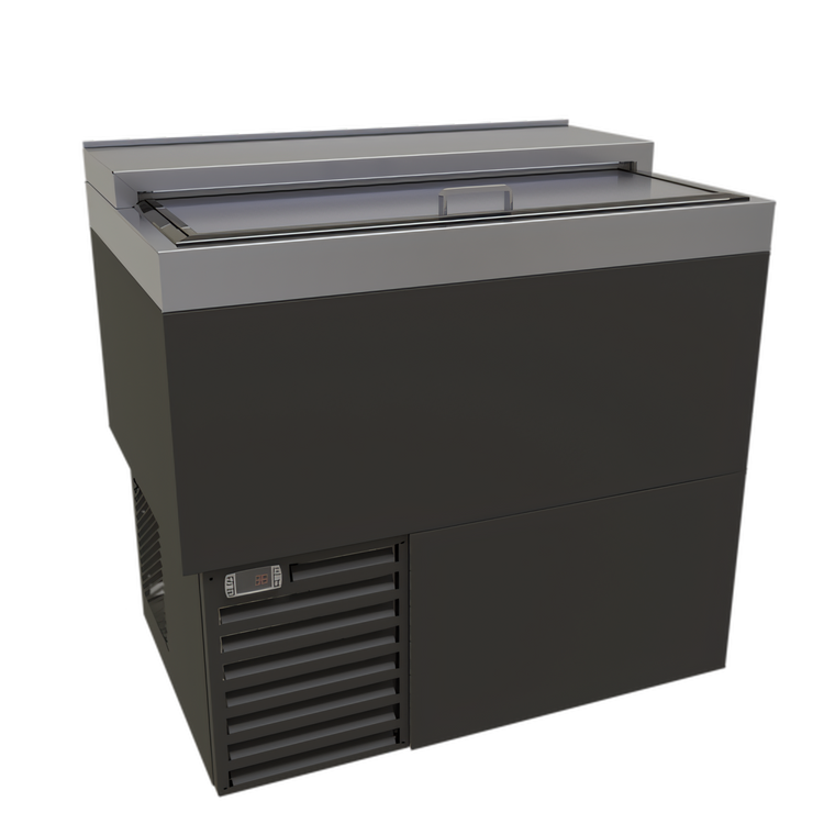 Product image #1 for Glastender 36-Inch Deep Well Slide Top Bottle Cooler with Black Vinyl Exterior
