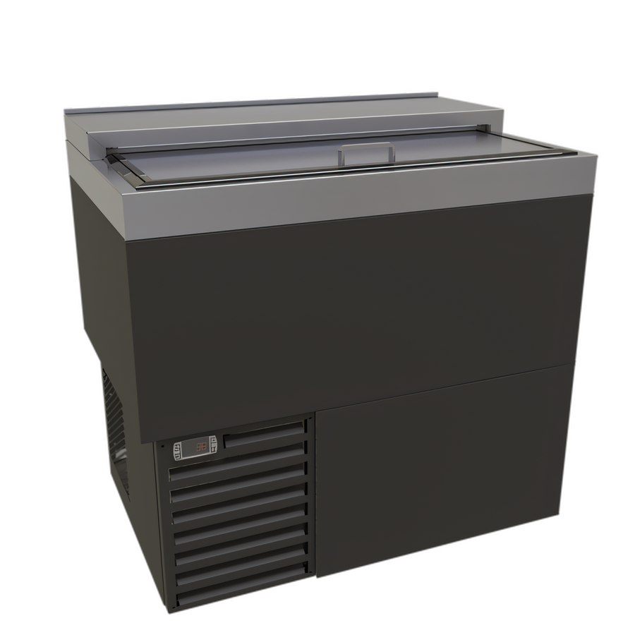 Product image #1 for Glastender 36-Inch Deep Well Slide Top Bottle Cooler with Black Vinyl Exterior