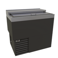 Glastender 36-Inch Deep Well Slide Top Bottle Cooler with Black Vinyl Exterior