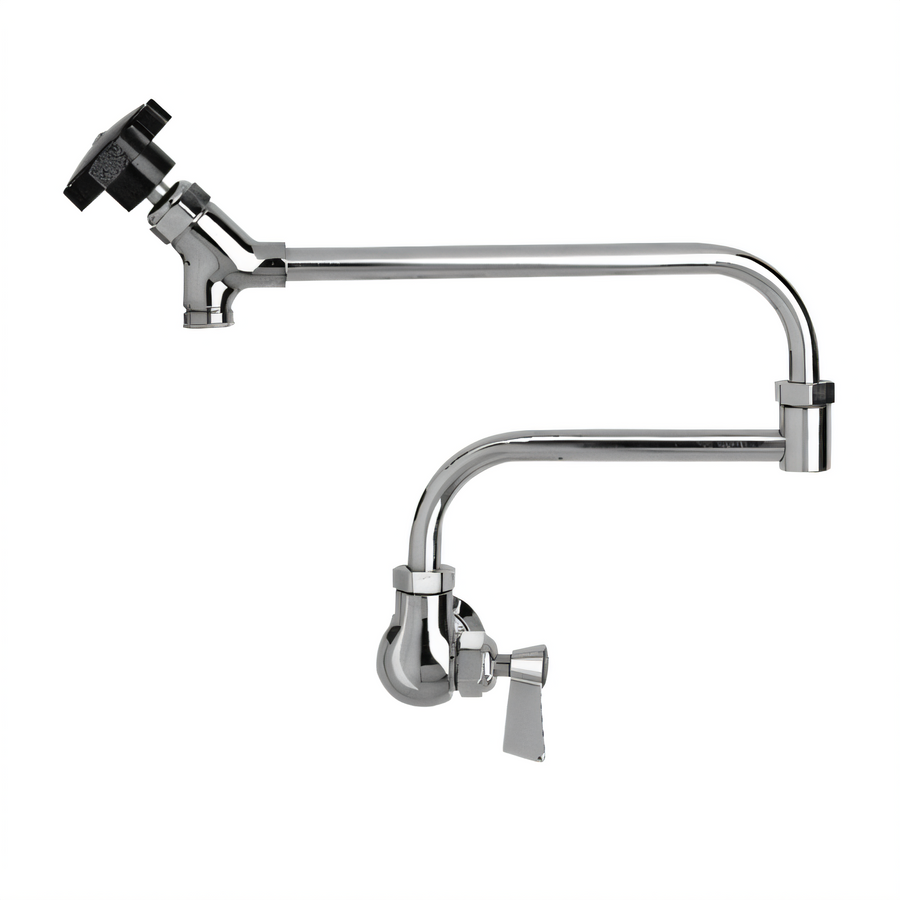Product image #1 for Commercial Wall-Mount Pre-Rinse Faucet with 11-Inch Control Swing Spout and 13-Inch Double-Jointed Assembly