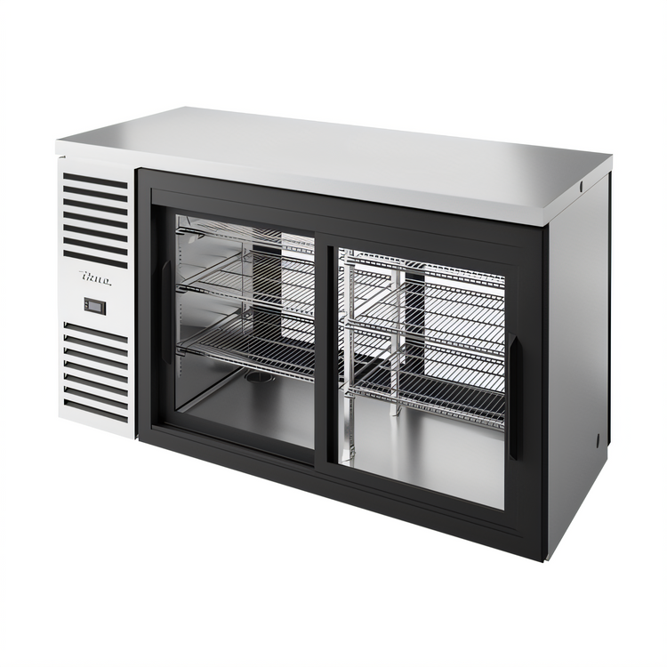 Product image #1 for True Premier Bar Pass-Thru Two-Section Refrigerated Back Bar Cooler, 60 In Wide, 4 Sliding Glass Doors