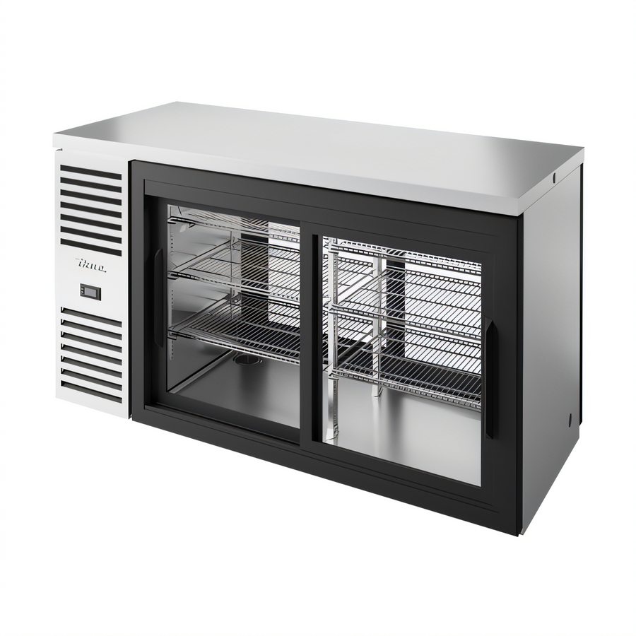 Product image #1 for True Premier Bar Pass-Thru Two-Section Refrigerated Back Bar Cooler, 60 In Wide, 4 Sliding Glass Doors