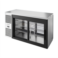 True Premier Bar Pass-Thru Two-Section Refrigerated Back Bar Cooler, 60 In Wide, 4 Sliding Glass Doors
