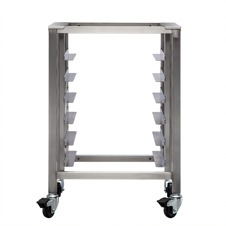 Product image #1 for Stainless Steel Open Base Equipment Stand with Pan Slides, 6 Half-Size Sheet Pan Capacity