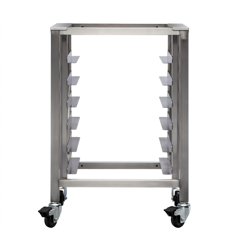Product image #1 for Stainless Steel Open Base Equipment Stand with Pan Slides, 6 Half-Size Sheet Pan Capacity
