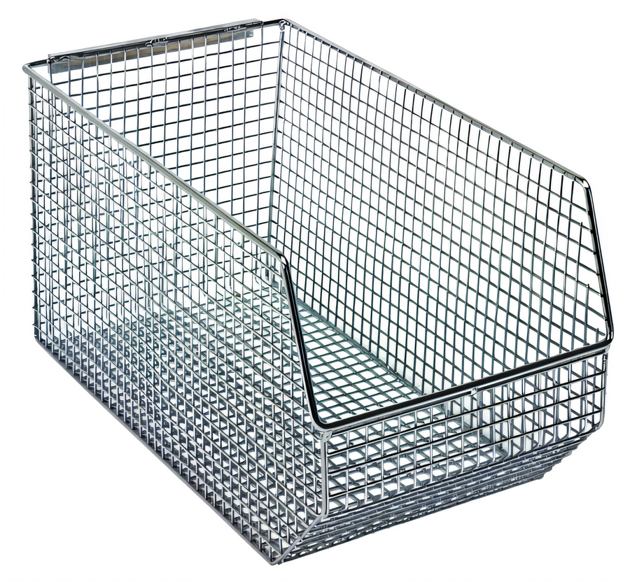 Product image #1 for Quantum Rectangular Mesh Stack & Hang Bin, Chrome Plated, 14-1/2 x 8 x 7 Inches