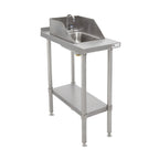 Thumbnail image #1 for John Boos Stallion EFT8-3015SSK-S 15 x 30-Inch Stainless Steel Filler Table with Drop-In Sink, Faucet, Open Base and Undershelf