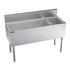 Thumbnail image #1 for Krowne Royal Series KR19-M48L 48" Underbar Combination Ice Bin with Left 110-lb Ice Bin, Right 6-Bottle Well, No Cold Plate