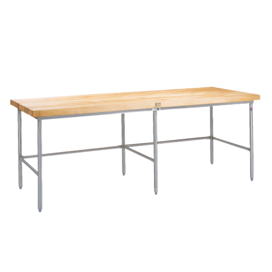 Product image #1 for John Boos Stainless Steel Baker's Table Frame for 144 x 36 Inch Top, Without Bin Stops