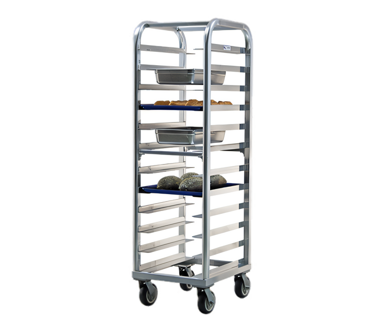 Product image #1 for New Age Lifetime Series Heavy-Duty Wide-Angle Aluminum Bun Pan Rack, 12-Slide, 73-Inch High