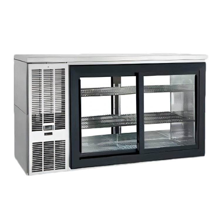 Product image #1 for Perlick SDPS60 Two-Section Pass-Thru Sliding Glass Door Back Bar Cooler, 60 Inch, Self-Contained Side-Mount Refrigeration