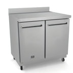 Thumbnail image #1 for Kelvinator Commercial KCHUCWT36F 36-Inch Two-Section Stainless Steel Worktop Freezer, 8.9 Cu. Ft., Backsplash, 2 Solid Doors