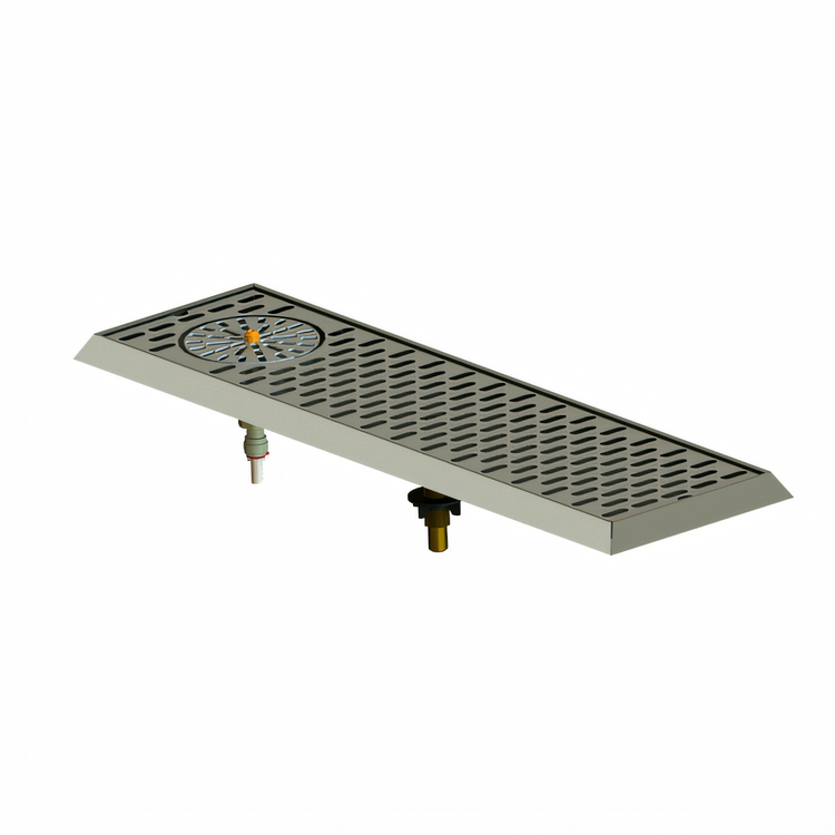 Product image #1 for Perlick C18000 Series Surface-Mount Stainless Steel Drip Tray Trough with End Glass Rinser
