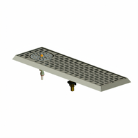 Perlick C18000 Series Surface-Mount Stainless Steel Drip Tray Trough with End Glass Rinser