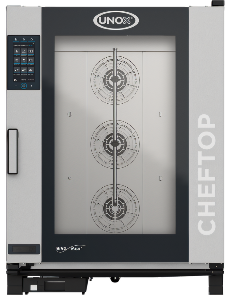 Product image #1 for UNOX ChefTop MIND.Maps Plus 10-Tray Electric Countertop Combi Oven/Steamer, 18" x 26" Full-Size Sheet Pan Capacity, Left-Hand Door