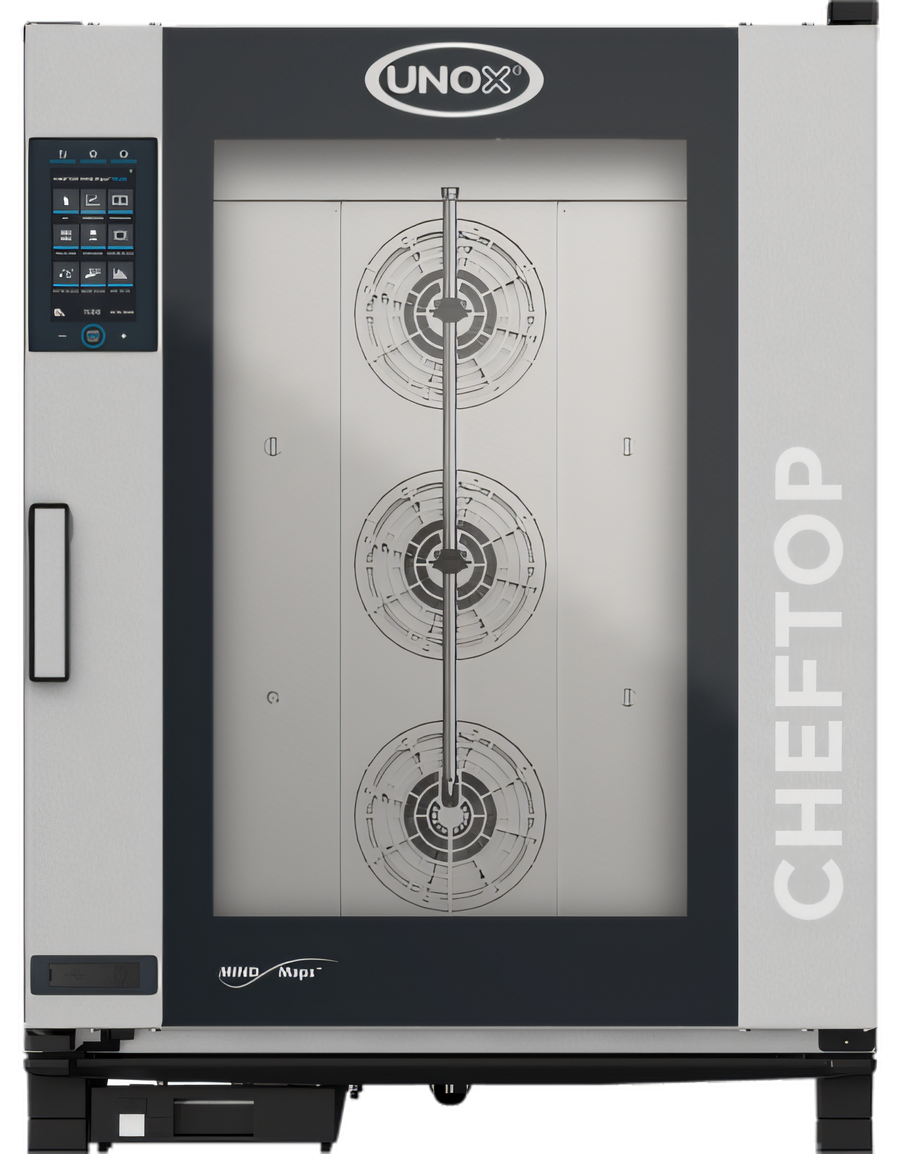 Product image #1 for UNOX ChefTop MIND.Maps Plus 10-Tray Electric Countertop Combi Oven/Steamer, 18" x 26" Full-Size Sheet Pan Capacity, Left-Hand Door