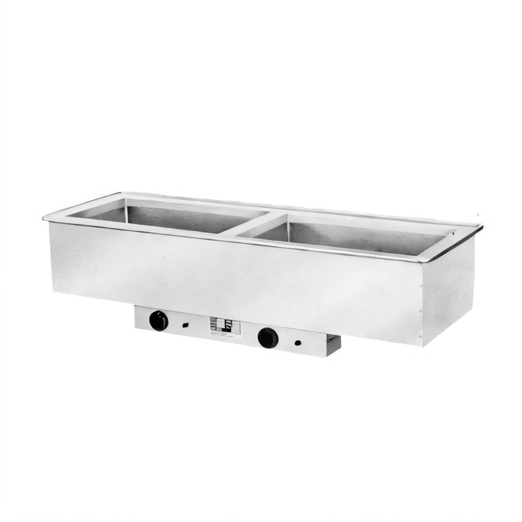 Product image #1 for Atlas Metal WIHL-2 Slim-Line Two-Well Electric Drop-In Hot Food Well with Drain, Wet or Dry