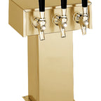Thumbnail image #1 for Perlick Corporation 4006-2BTF Countertop Glycol-Cooled Tee Draft Beer Tower, 2 Faucets, Tarnish-Free Brass