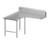 Thumbnail image #1 for John Boos Pro-Bowl L-Shaped Island Clean Dishtable, 60-Inch Machine-to-Corner x 96-Inch Corner-to-End, Right-to-Left, 14-Gauge 300-Series Stainless Steel
