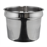 Winco 11 Qt Stainless Steel Bain-Marie Inset Pan, 11-1/2 x 9 Inch, Mirror Finish