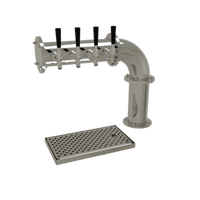 Glastender Pipe Cantilever Countertop Draft Dispensing Tower, 4 Faucets, Glycol-Cooled, Mirror Finish
