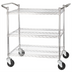 Thumbnail image #1 for Winco 3-Shelf Chrome Plated Wire Utility Bus Cart, 24 x 48 in, 800 lb. Capacity