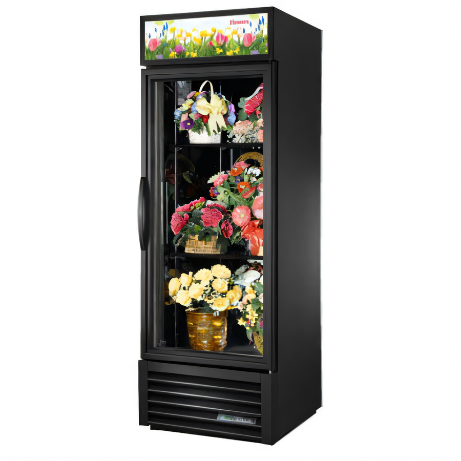 Product image #1 for True One-Section Floral Merchandiser Refrigerated Display Case, Bottom-Mounted Self-Contained, Hinged Low-E Glass Door
