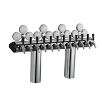 Perlick 12-Faucet Illuminated Winged Bridge Draft Tower, Polished Chrome, Countertop, Glycol-Cooled