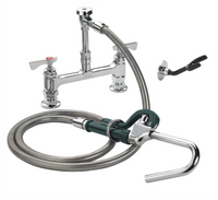 Krowne Royal Series Deck-Mount Pot Filler Assembly with Hook Valve, 8-Inch Adjustable Centers, 72-Inch Flexible Hose