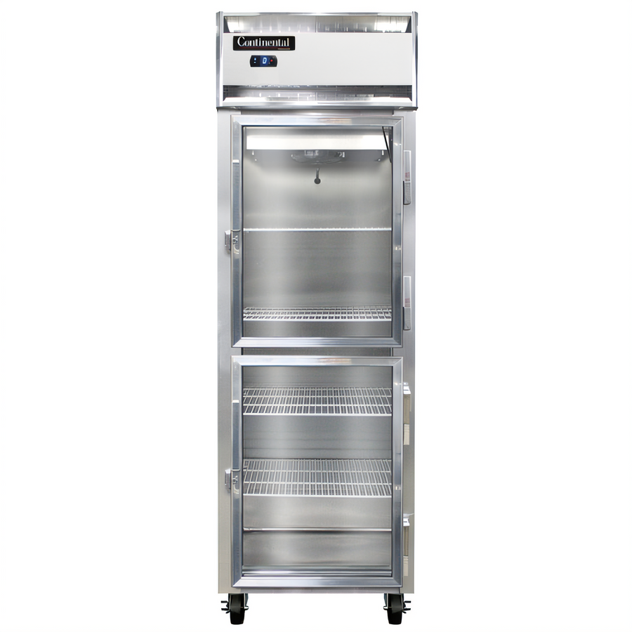 Product image #1 for Continental Refrigerator 1FSNSAGDHD One-Section Shallow Depth Display Freezer with Half Hinged Glass Doors