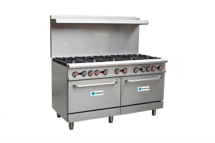 Product image #1 for Hurakan by Equip.me 60-Inch Heavy-Duty Gas Range with 10 Open Burners and 2 Ovens