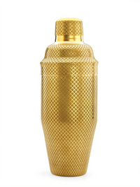 Barfly Diamond Lattice Japanese Cocktail Shaker, 24 oz., 3-Piece, Gold-Plated Finish