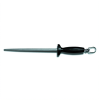 Dexter Russell Traditional 10-Inch Coarse Sharpening Steel with Black Polypropylene Handle