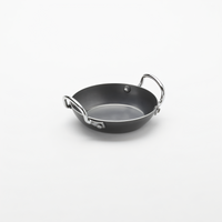 American Metalcraft 8 oz. Black Steel Round Paella Pan, 6-Inch