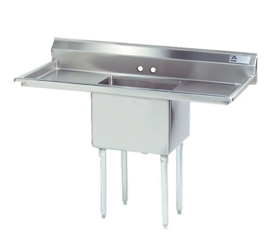 Product image #1 for Advance Tabco Special Value Series 1-Compartment Fabricated Stainless Steel Sink with Left & Right Drainboards