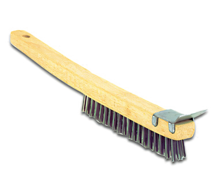 Product image #1 for 14 Inch Wire Brush with Metal Scraper and Hardwood Handle
