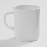 Jane 10 oz White Stackable Tritan Mug with Handle