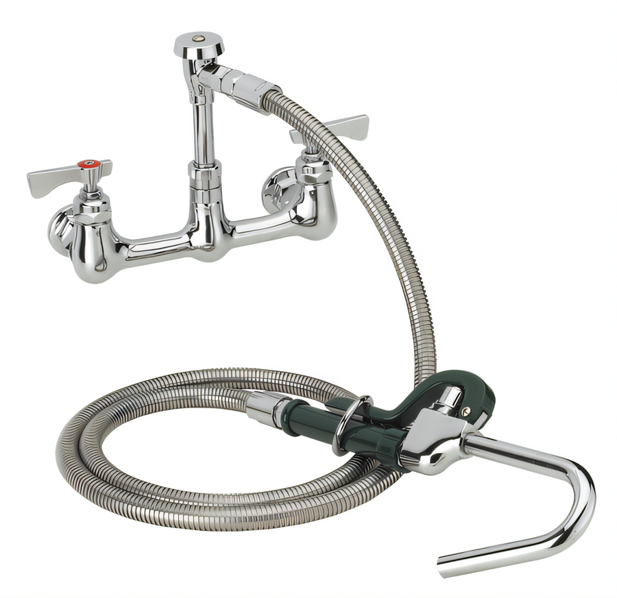 Product image #1 for Krowne Royal Series Wall-Mount Pot Filler Assembly with 72-Inch Stainless Steel Flexible Hose