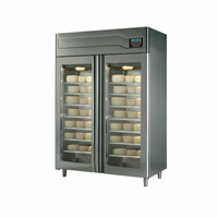Affinacheese® Twin Section Reach-In Cheese Drying Cabinet with Full Hinged Glass Display Doors, 220 + 220 lb Capacity, Self-Contained Top-Mounted Refrigeration