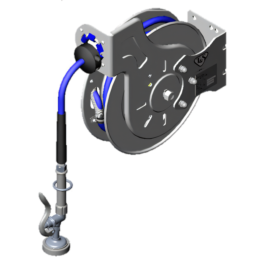Product image #1 for T&S Brass Open Stainless Steel Retractable Hose Reel with 35' Hose and 1.15 GPM Spray Valve