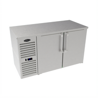 52-Inch Two-Section Narrow-Door Low-Profile Refrigerated Back Bar Storage Cabinet