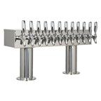 Thumbnail image #1 for Micro Matic USA DPT412PSS-3 36-Inch Countertop Air-Cooled Draft Beer Tower, Double Pedestal, 12 Faucets, Polished Stainless Steel