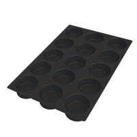 Silikomart Disco Ball Non-Stick Silicone Baking Mold, 15-Cavity, Black