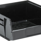 Thumbnail image #1 for Quantum QUS235BR Black Stackable or Hanging Shelf Bin, 11"W x 10-7/8"D x 5"H, Anti-Slide Lock