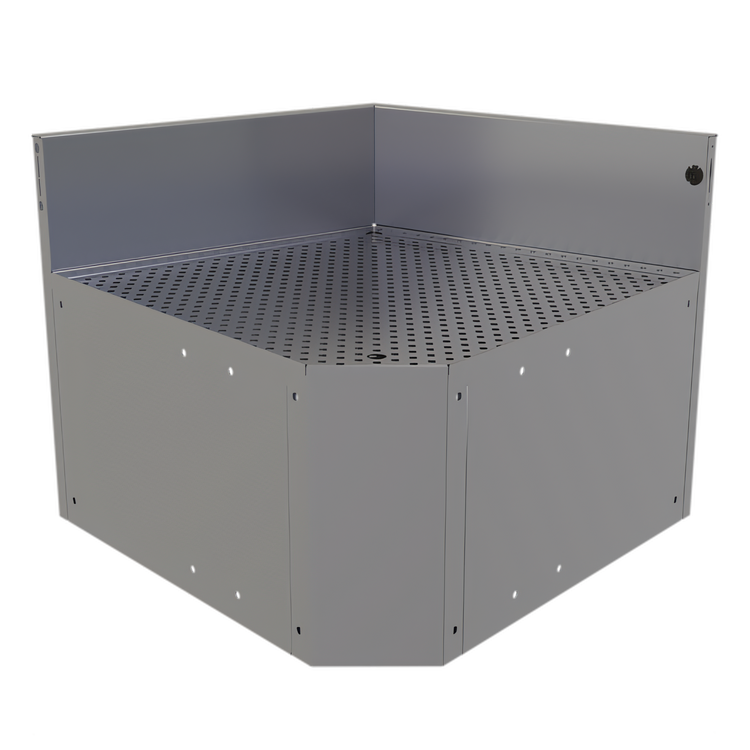 Product image #1 for Glastender CIWB-75 Underbar Inside Wedge Corner Drainboard, 75° Angle, 24-Inch Deep, Stainless Steel, No Legs