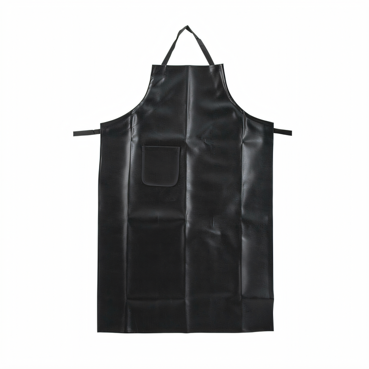 Product image #1 for Signature Chef Heavy Vinyl Bib Apron with Pocket, Black, 41-1/4 in. x 26-1/2 in.