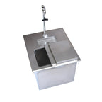 Thumbnail image #1 for BK Resources BK-DIWSBL-2118X-P-G Drop-In Ice and Water Station with Faucet, 11-Inch Deep Ice Bin, 304 Stainless Steel, Single-Service